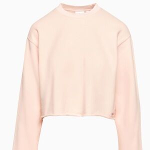 NWT ARITZIA TNA TERRY FLEECE PERFECT CROPPED SWEATSHIRT PALE PINK S